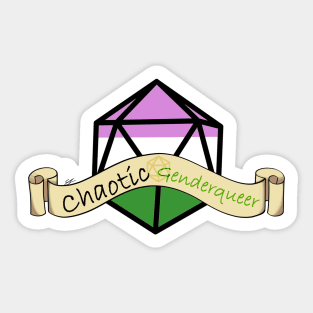 Dnd Chaotic Genderqueer Dice Sticker